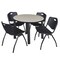 Kee Kee Round Table & Chair Set, Wood, Metal, Plastic Top, Maple TB36RNDPLBPBK47BK - alternate 1